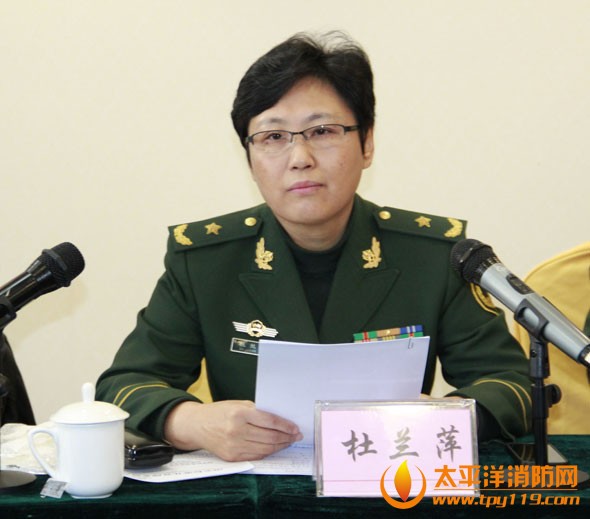 公安部消防局副局長兼總工程師、天下消防規范化手藝委員會副主任委員杜蘭萍將軍